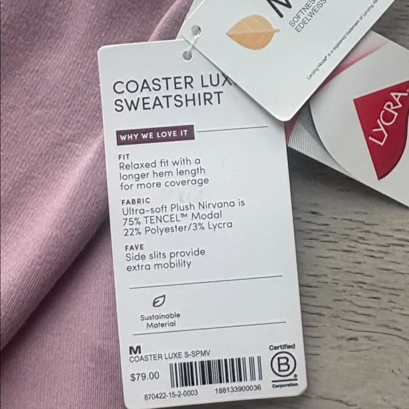 Athleta Coaster Luxe Sweatshirt Violet Purple Medium New NWT - Picture 5 of 5